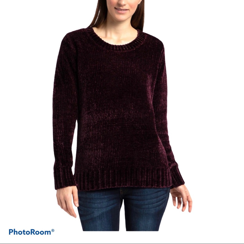 Orvis Sweater Chenille Soft Relaxed Lounge Wine S